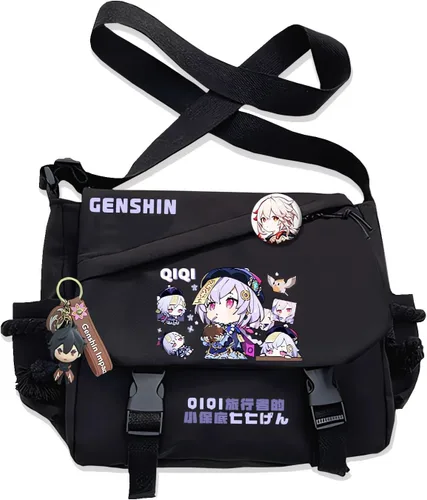 Vista 14 de Bolso Furina Crossbody Bag Single Shoulder Bag Adulto Anime 3D Print Mochila Negro Bolsa