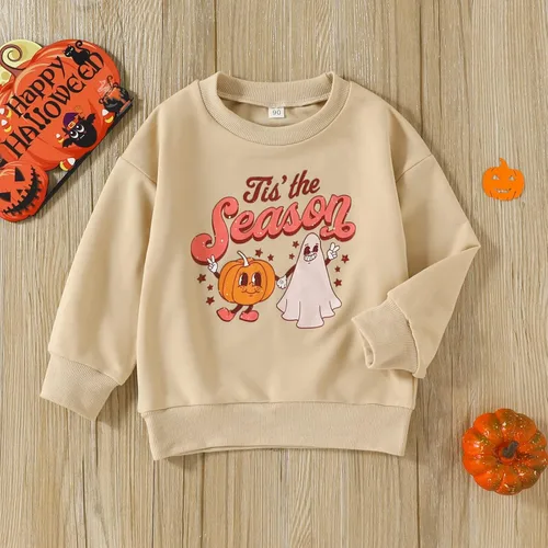 Vista 263 de Disfraz de Halloween para bebé, sudadera de calabaza con cuello redondo, suéter de manga larga, ropa de otoño