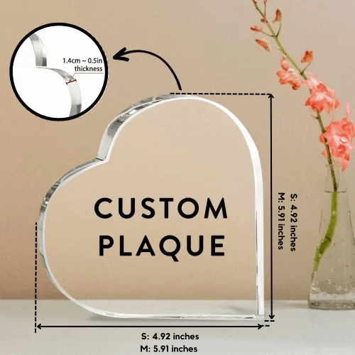 Vista 5 de GOSSBY Placa personalizada transparente (madre y 2 hijas) No siempre a la vista, pero siempre de corazón a corazón, placa personalizada con texto