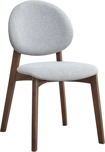 Vista 10 de Acme Hadasa - Silla auxiliar de lino y madera en color marrón y nogal (juego de 2)