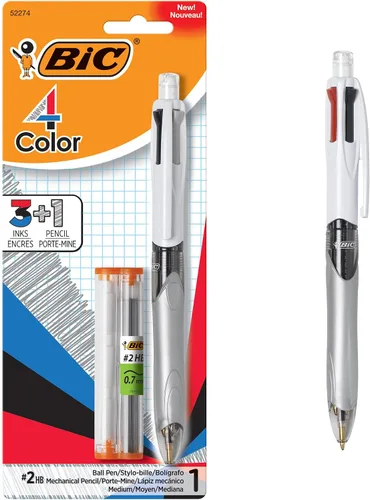 Vista 8 de BIC Bolígrafos retráctiles originales de 4 colores, punta media (0.039 pulgadas), paquete de 1 unidad, bolígrafo retráctil con tinta de larga Verde