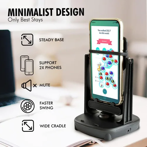 Vista 2 de Columpio para teléfono, balancín de teléfono, compatible con Pokemon Go Walker, accesorios para podómetro de teléfono celular