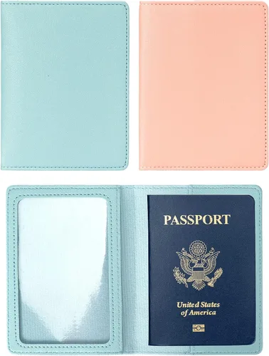 Vista 7 de Paquete de 2 portatarjetas de pasaporte y vacunación, de piel sintética, para pasaporte, funda protectora para vacunas, cartera de pasaporte