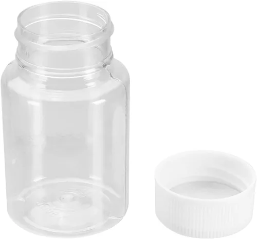 Vista 7 de Othmro 5 botellas de plástico de laboratorio de reactivo químico, 2.7 fl oz/2.7 oz de boca pequeña líquido/sólido redondo recipiente