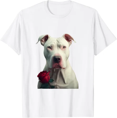 Vista 50 de Dogo Argentino Valentines Day Camiseta, Negro