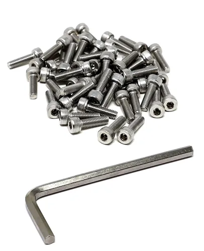 Vista 256 de iexcell Kit de tornillos de cabeza hexagonal de acero inoxidable 304, 100 unidades M2 x 0.157 in, paso de rosca de 0.016 in