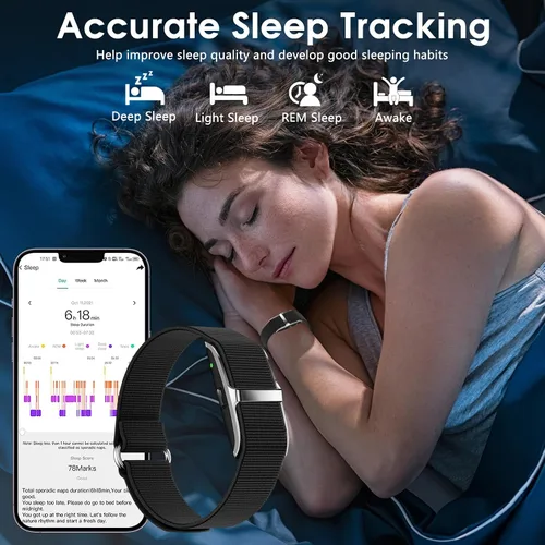 Vista 4 de Pulsera inteligente de salud, seguimiento de actividad y actividad física 24/7, frecuencia cardíaca, oxígeno en sangre, presión arterial, monitor