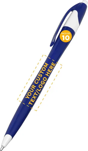 Vista 18 de DISCOUNT PROMOS Juego de 10 bolígrafos de oficina de plástico de dos tonos, paquete a granel, tinta negra, ideal para oficina, escuela, negocios
