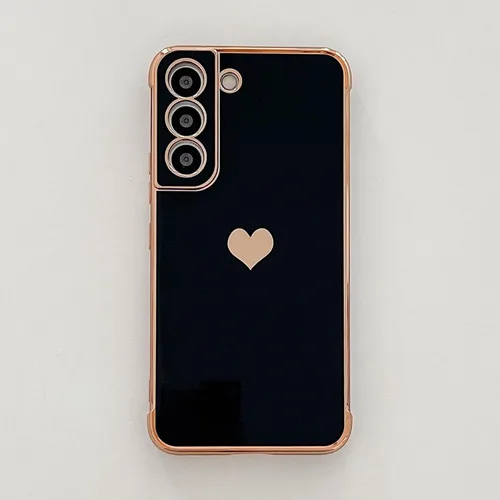 Vista 132 de phylla Funda de teléfono compatible con Samsung Galaxy A12 de 6.5 pulgadas, lindo corazón chapado en oro, elegante funda de lujo para mujer