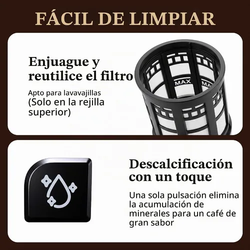 Vista 11 de Elite Gourmet Cafetera de 12 tazas con molinillo integrado, niveles gruesos Acero inoxidable y negro