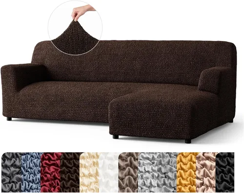 Vista 45 de PAULATO BY GA.I.CO. Funda de sofá modular, funda para sofá chaise longue en forma de L, fundas lavables para sofá esquinero, funda elástica de Gris