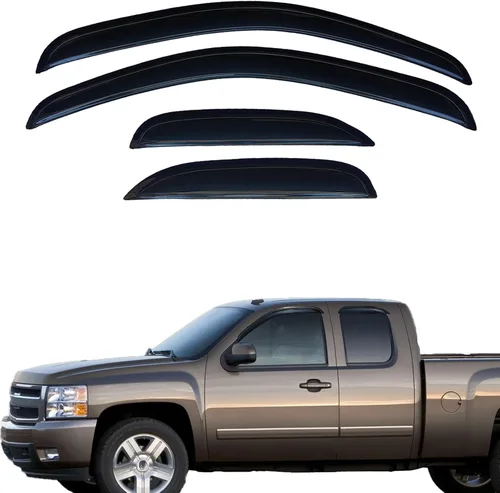 Vista 23 de Viseras adhesivas para ventana, protectores de lluvia compatibles con Toyota Rav4 2006-2012, deflector de ventana de ventilación lateral, protección