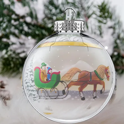Vista 5 de Adornos de plástico transparente de 3.15 pulgadas, bolas de Navidad, adornos transparentes rellenables para manualidades, 24