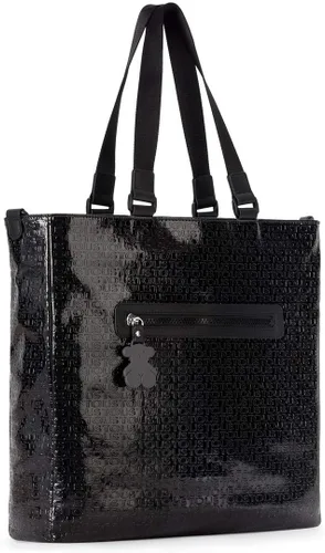 Vista 2 de TOUS Vinilo Impermeable Combinado con Bolso de Compras Efecto Charol para Mujer, 13.4x13.4x11.0 in, Colección Lindsay, Negro