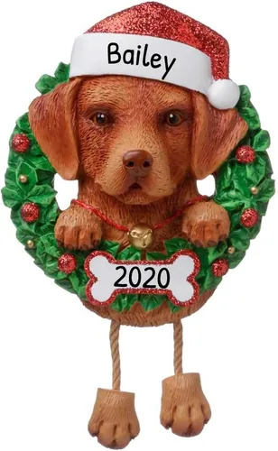 Vista 23 de Adornos de Navidad personalizados para perros 2024 – Corona de perro Beagle Adornos de Navidad para amantes de los perros, adorno de primera Navidad
