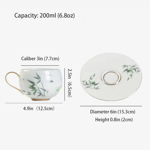 Vista 7 de Taza de cerámica, taza de té, taza de café, lindas tazas de café, juego de tazas de café, taza de capuchino, taza de té y platillo, calcomanía