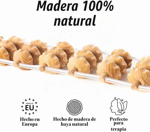 Vista 4 de tuuli Accesorios - Masajeador de espalda con rodillos y cuerda, rodillo multifuncional de espalda y masajeador de cuello, alivia la tensión muscular