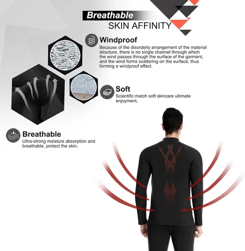 Vista 5 de Ropa interior térmica para hombre, forro polar de invierno, ropa interior de compresión para hombre, ropa interior y parte inferior cálida