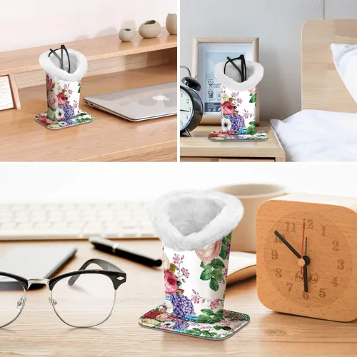 Vista 227 de Fintie Soporte para anteojos forrado de felpa con base magnética, estuche de cuero vegano prémium para lentes