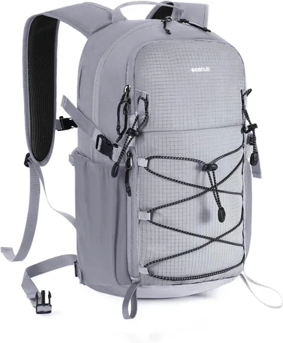 Vista 11 de ECOHUB Mochila pequeña de senderismo para hombres y mujeres, mochilas de viaje ligeras de 20 litros, resistentes al agua, para acampar, ciclismo