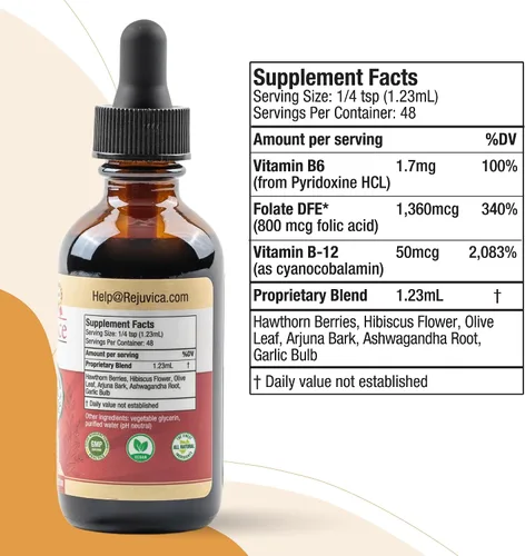 Vista 8 de Rejuvica Health CardioVance - Suplemento de apoyo cardíaco - Entrega líquida para una mejor absorción - Espino, hibisco, arjuna, hoja de olivo