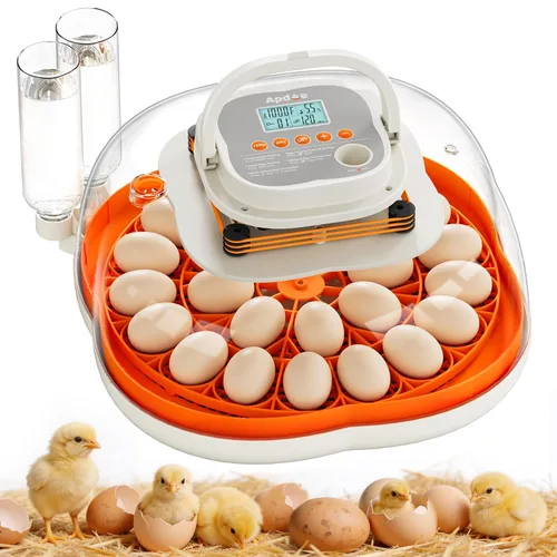 Vista 8 de Incubadora de huevos con control de temperatura y humedad, girador automático de huevos, ovoscopio, recarga de botella de agua externa, ventilación