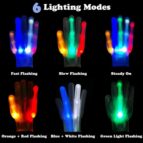Vista 2 de Cool Fun Toys for 3-12 Year Old Boys Girls Flashing LED Light Gloves Glow Gloves Autism Toys for Age 3-12 Boys Girls Birthdays Halloween Christmas