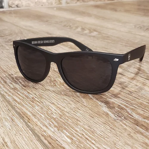 Vista 3 de Bison Head - Gafas de sol de estilo clásico XXL - Marco negrolente ahumado TR90 Negro