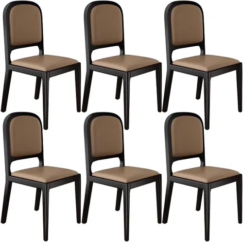 Vista 19 de YVYKFZD Sillas de comedor de madera maciza, juego de sillas de cocina sin brazos, silla de comedor tapizada de cuero, silla de sala de estar
