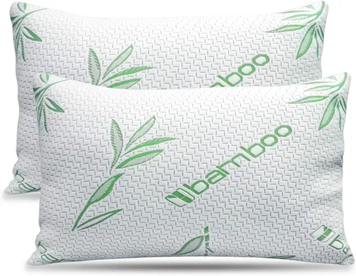 Vista 5 de Juego de almohadas de espuma viscoelástica trituradas refrescantes para espalda, estómago, para dormir de lado, ajustables a suaves/firmes