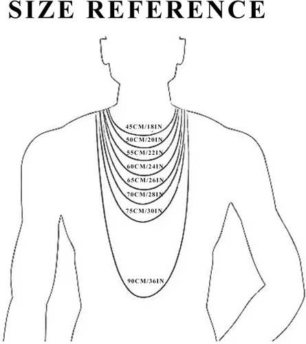 Vista 3 de Fahonie Collar de cadena cubana de acero inoxidable 316L para mujeres y hombres, 345670.394in de ancho, 182022242628 pulgadas de largo