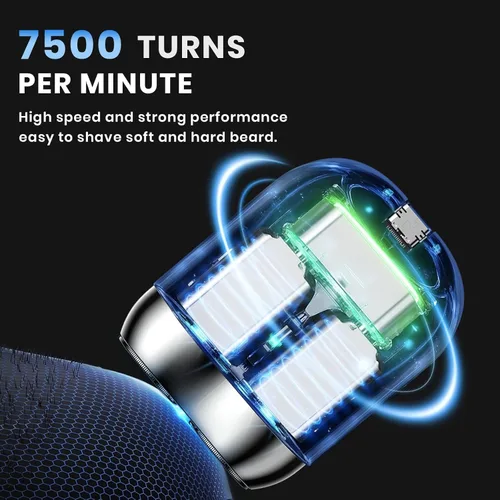 Vista 4 de Mini afeitadora eléctrica de doble cabezal, 2025 nueva afeitadora de doble cabeza, afeitadora eléctrica de bolsillo, afeitadora portátil de doble