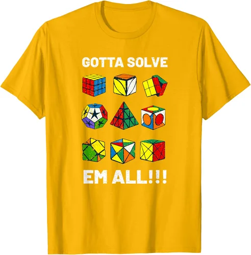Vista 54 de Camiseta competitiva Puzzle Cube Gotta Solve Em All Speed Cubing
