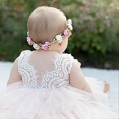 Vista 3 de Topmaker Vestido de niña de flores sin espalda acampanado de encaje