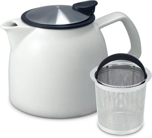 Vista 9 de FORLIFE Bell - Tetera de cerámica con infusor de cesta, 26 onzas/26.0 fl oz, grafito negro