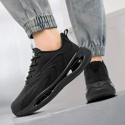 Vista 2 de LARNMERN Zapatillas de deporte con punta de acero para hombre, zapatos de seguridad de trabajo, zapatos ligeros Infinity PRO Series