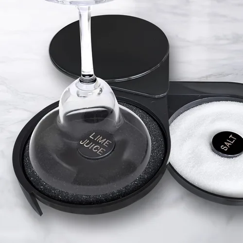Vista 4 de Esatto 10 esponjas para rimmer de sal de vidrio para bandeja de margarita y cóctel: aplica sal, azúcar y jugo de lima para mejores bebidas