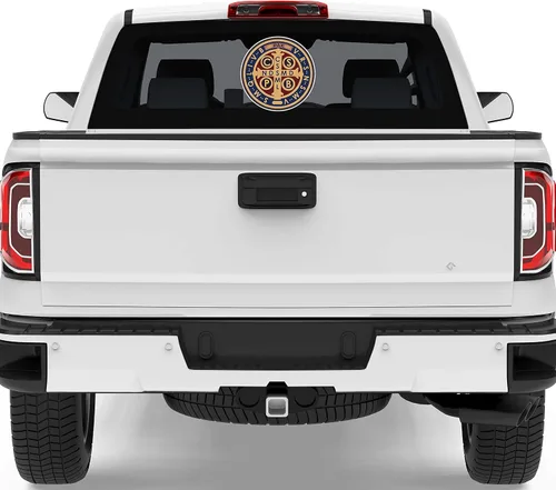 Vista 6 de Calcomanía de vinilo con medallón de San Benito Medalla de San Benito para automóvil, camión, SUV, impermeable (5.8 x 5.8 pulgadas)