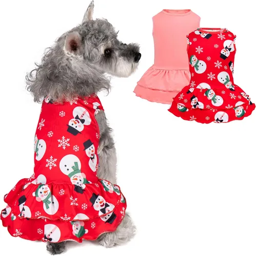 Vista 17 de cyeollo - Vestido de San Valentín para perro, traje de tul con estampado de corazón, con clip de lazo, talla XS Soft Breathable Fabric