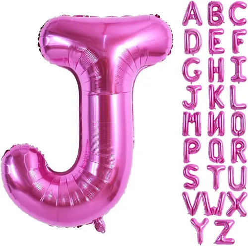 Vista 13 de TONIFUL Globos grandes de 40 pulgadas de color rojo rosa con letras B, globos gigantes de letras del alfabeto, globos grandes de Mylar
