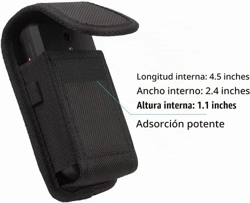 Vista 2 de Funda para teléfono con tapa, con cierre de clip para cinturón de tela Oxford para Alcatel Go, MyFlip, TCL Flip 4/3, Blu Cingular Flex 2, Consumer