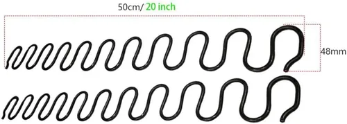 Vista 2 de JJDD Carkio - Muelles de repuesto para sofá, 4 muelles de 20 pulgadas con 16 clips en S, kit de reparación de resortes de sofá de diámetro de 4