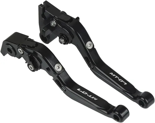 Vista 2 de LANQIAN Juego de palancas de embrague de freno plegable CNC extensible para MT07 2014-2023 Negro CNC 6061 Aluminum Brake Clutch Levers and handle