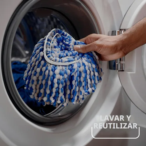 Vista 5 de O-Cedar EasyWring RinseClean - Recambio de microfibra para trapeador giratorio, 1 paquete, color azul