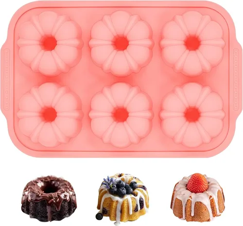 Vista 11 de FUNBAKY Moldes de silicona con marco reforzado de metal en forma de corazón, 10 pulgadas, moldes antiadherentes para moldes para pasteles Pan