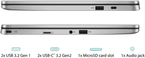 Vista 4 de ASUS ChromeBook/SILVER/14.0 FHD no táctil/N4020/4GB/Intel UMA/64GB/Chrome
