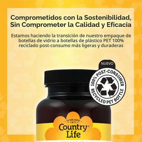 Vista 3 de Country Life Target-Mins Calcio Magnesio, 500 mg/250 mg, 180 Cápsulas
