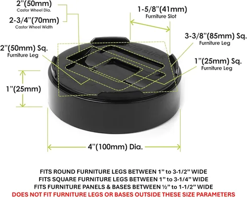 Vista 4 de Slipstick Stack-Its - Elevadores de cama ajustables de 1 pulgada (juego de 8) elevadores de altura de 1 pulgada, 2 pulgadas o 3 pulgadas, elevadores