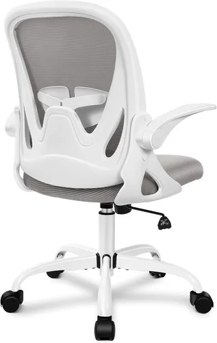 Vista 15 de Primy Silla de Oficina Ergonómica Silla de Escritorio con Reposabrazos Abatibles Silla de Escritorio Giratoria de Malla Transpirable para Negro