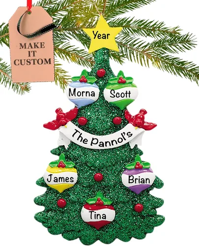 Vista 16 de Adorno Personalizado Grande para Familia de 10 Piezas 2025 Personalización Gratuita en 24h Adornos de Navidad para Árbol Recuerdo